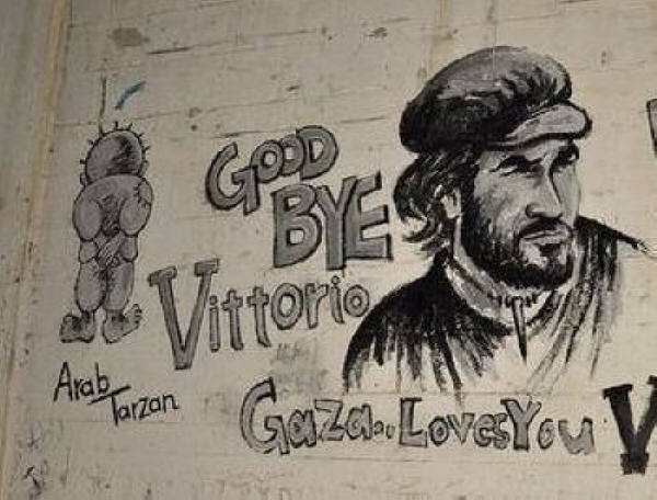 ittorio Arrigoni's image on the separation wall in Gaza